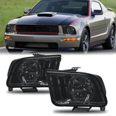 Smoke Lens Headlights Front Lamps For 2005-2009 Ford Mustang 2pcs