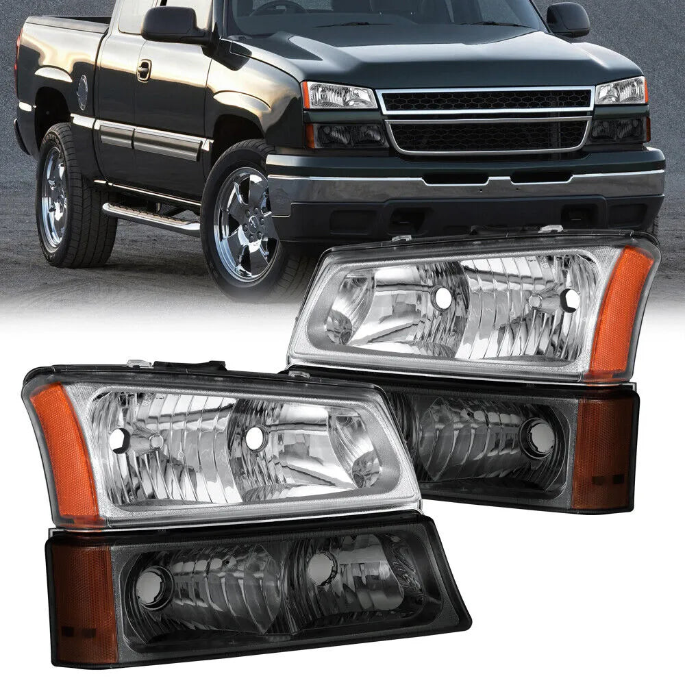 For 2003-2006 Chevy Silverado Chrome Housing Amber Corner Headlight Bumper Lamps For 2003-2006 Chevy Silverado Chrome Housing Amber Corner Headlight Bumper Lamps