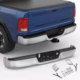 Chrome Side Separated Rear Bumper For 2009-2018 Dodge Ram 1500 2010-2012 Dodge Ram 2500 3500 w/o Sensor & Dual Exhaust