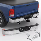 Chrome Side Separated Rear Bumper For 2009-2018 Dodge Ram 1500 w/Dual Exhaust & Sensor Hole