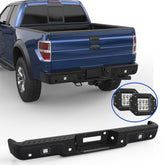 Black Steel Rear Bumper Step Pad w/ LED Light For 2004-2006 Ford F-150 w/ Sensor Holes