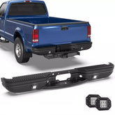 Black Steel Rear Step Bumper w/ LED Light For 1997-2004 Ford F150 1997-1999 F250