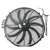 16" Universal Slim Fan Push/Pull Electric Radiator Cooling 12V w/ Mount Kit