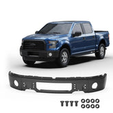 Black Separated Front Bumper Face Bar Assembly For 2009-2014 Ford F-150 w/o Sensor Hole w/ Fog Light Hole