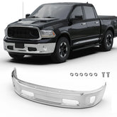Chrome Front Split Style Bumper For 2013-2018 Ram 1500 2019-2024 Ram 1500 Classic W/ Fog Lights