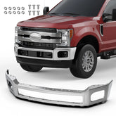 Chrome Multi-piece Front Bumper For 2011-2016 Ford F-250 F-350 Super Duty w/ Fog Light Holes