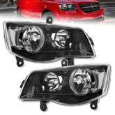 Black Housing Headlights Assembly For 2011-2020 Grand Caravan 2008-2016 Town& Country