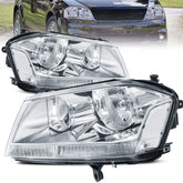 Chrome Headlights Assembly For 2008-2014 Dodge Avenger w/ Clear Lens Clear Corner LH+RH