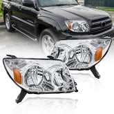Chrome Housing Clear Lens Headlights Assembly For 2003-2005 Toyota 4Runner LH+RH