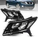 Black Headlights Assembly For 2013-2016 Nissan Pathfinder SL 2.5L 3.5L Platinum LH+RH