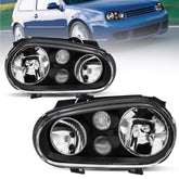 Black Housing Headlight Assembly For 1999-2006 Volkswagen Golf GTI MK4 1999-2002 VW Cabrio LH+RH