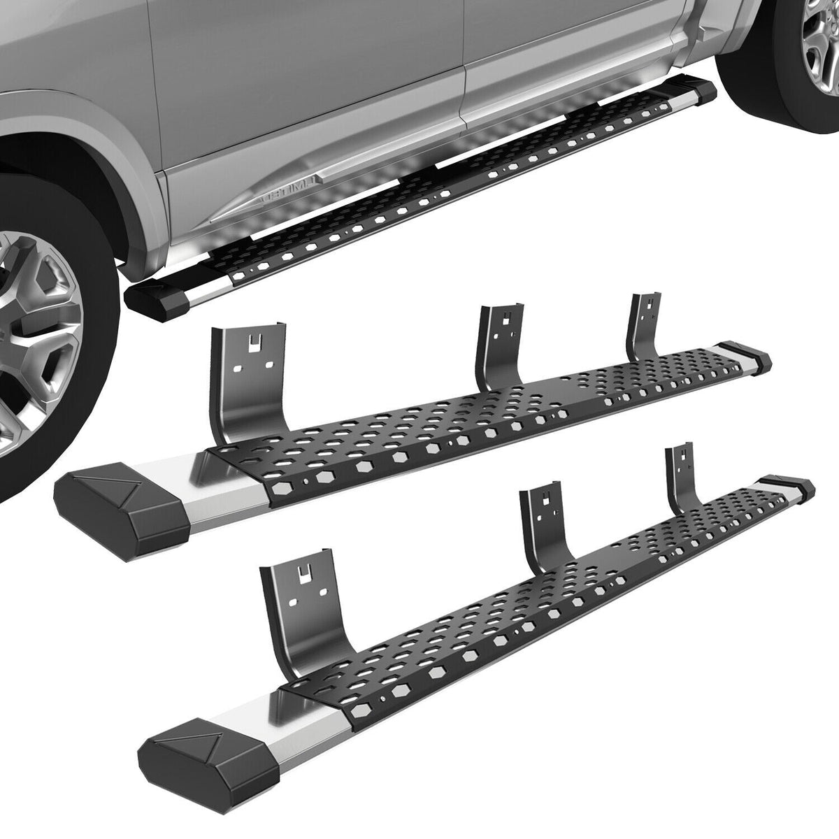 thumbnail image 2 of 3-inch Nerf Bar Running Boards For 2009–2018 Dodge Ram 1500 Crew Cab – Easy Mount 2 of 12
