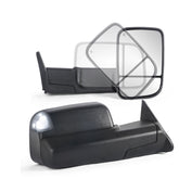 Black Power Heated Towing Mirror w/ White Running Light For 1998-2001 Dodge Ram 1500 2500 3500