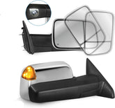 Chrome Power Heated Tow Mirrors w/ Turn Signal For 2009-2012 Dodge Ram 2500 3500 2pcs
