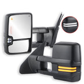 Black Power Heated Switchback Tow Mirrors For 2007-2021 Toyota Tundra 2008-2017 Sequoia (Set of 2)