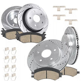 Front+Rear Drilled Disc Rotors Brake Pads Kits For 2006-2018 Ram 1500 2007-2009 Durango (Set of 8)
