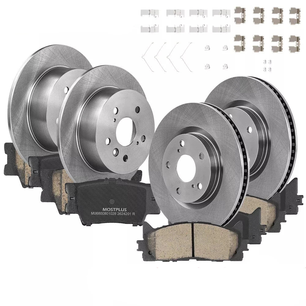 YXPCARS Front Drilled & Slotted Brake Rotors And Ceramic Pads Kit For Lexus ES350 ES300H Toyota Camry Avalon