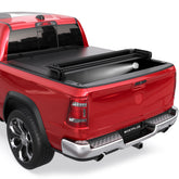 5.7FT Quad-Fold Soft Tonneau Cover For 2009-2023 Dodge Ram 1500 (Inclu. Classic & New Body) Truck Bed (w/o RamBox)