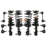 Front+Rear Shock Struts For 1993-2002 Chevrolet Prizm Toyota Corolla w/Coil Spring & Sway Bar Links (Set of 8)