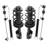 Front+Rear Shock Struts For 2012-2014 Hyundai Sonata Kia Optima 2.4L 2.0L w/Coil Spring & Sway Bar Links (Set of 8)