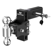 6" Adjustable Iron Trailer Tow Hitch with 2.5" Receiver 2" & 2-5/16" Dual Ball Mount, 8000-20000 LBS GTW For Most Truck & SUV