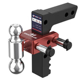 8" Adjustable Aluminium Trailer Tow Hitch with 2" Receiver 2" & 2-5/16" Dual Ball Mount, 12500 LBS GTW For Most Truck & SUV