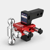 6" Adjustable Aluminium Trailer Tow Hitch with 2" Receiver 1-7/8", 2" & 2-5/16" Tri-Ball Mount, 12500 LBS GTW For Most Truck & SUV
