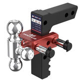 8" Adjustable Aluminium Trailer Tow Hitch with 2" Receiver 1-7/8", 2" & 2-5/16" Tri-Ball Mount, 12500 LBS GTW For Most Truck & SUV