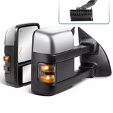 Chrome Power Heated Tow Mirrors For 2008-2016 Ford F250/F350/F450/F550 Smoke Signal