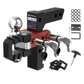 8" Adjustable Trailer Tow Hitch with 2" Receiver 2" & 2-5/16" Dual Ball Mount, 8000-12500 LBS GTW For Most Truck & SUV