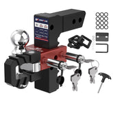 8" Adjustable Trailer Tow Hitch with 2.5" Receiver 2" & 2-5/16" Dual Ball Mount, 18500 LBS GTW For Most Truck & SUV