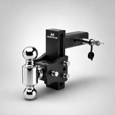 6" Adjustable Trailer Tow Hitch with 2" Receiver 2" & 2-5/16" Dual Ball Mount, 15000 LBS GTW For Most Truck & SUV