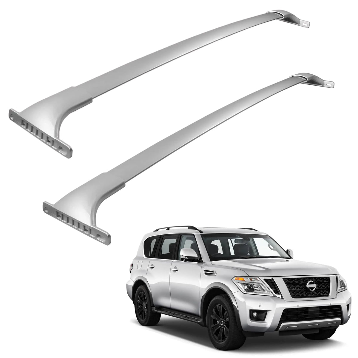 Silver Roof Rack Cross Bars For 2017 2018 2019 2020 Nissan Armada Cros MOSTPLUS