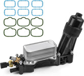 Engine Oil Cooler and Filter Housing Adapter gaskets Sensor Kit Fit for 2014-2017 Chrysler 200/300 Dodge Jeep Ram 3.6L Aluminium 68105583AF