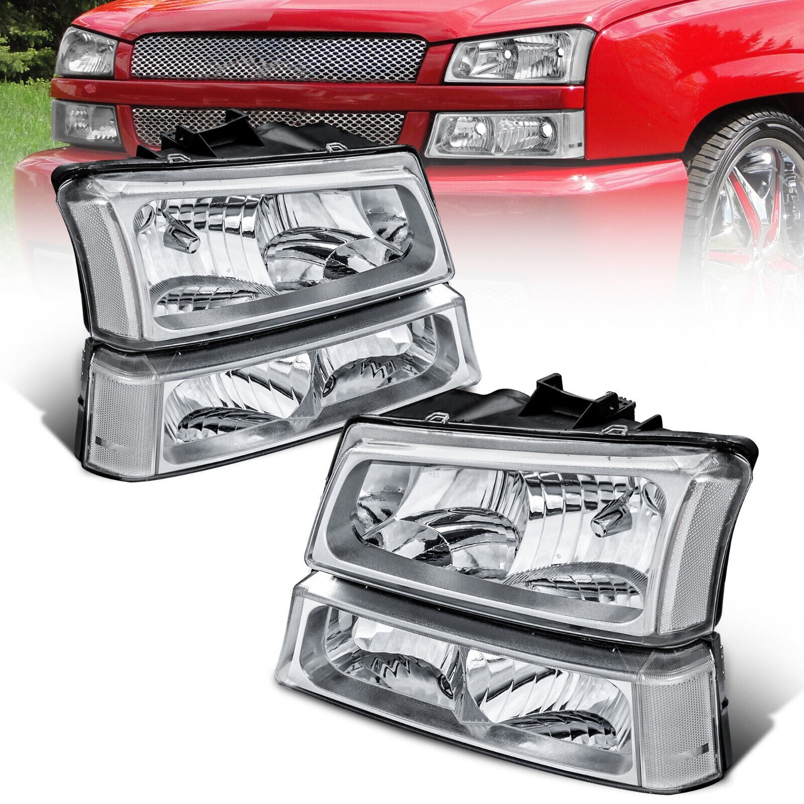Nilight - - Nilight Headlight Assembly For 2003 2004 2005 2006 Chevy Silverado Avalanche 1500 1500HD 2500 2500HD 3500 Chevrolet Pickup Replacement Headlamp Housing Bumper Lamp Set