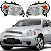 Chrome Housing Headlights Front Lamp For 2006-2011 Chevy HHR LH + RH