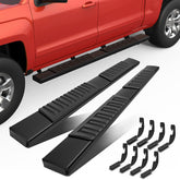 6" Running Boards Side Steps For 2007-2018 Chevy Silverado/GMC Sierra 1500 & 2500HD 3500HD Crew Cab & 2019 2500HD 3500HD Crew Cab Aluminum Nerf Bars