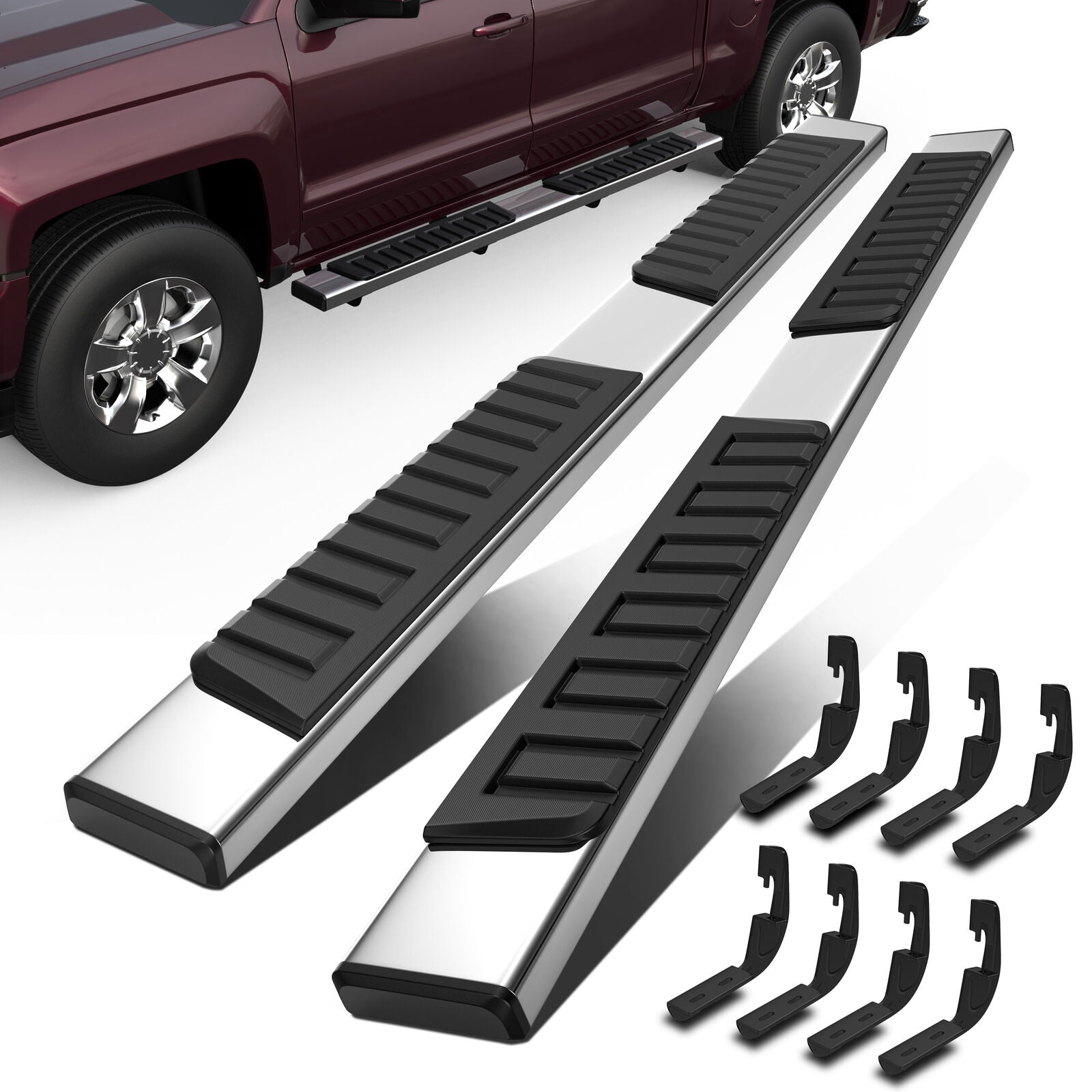 Chevy Silverado/GMC Sierra Running Boards Fit Crew Cab for 2007-2018 ...