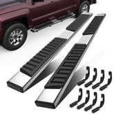 6" Running Boards For 2007-2018 Chevy Silverado/GMC Sierra 1500 2500HD 3500HD Crew Cab 6 inch Stainless Steel Nerf Bars Side Step LH+RH