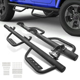 3" Running Boards Bolt-on Side Steps for 2018-2021 Jeep Wrangler JL 4 Door, Black Powder Coated Nerf Bar