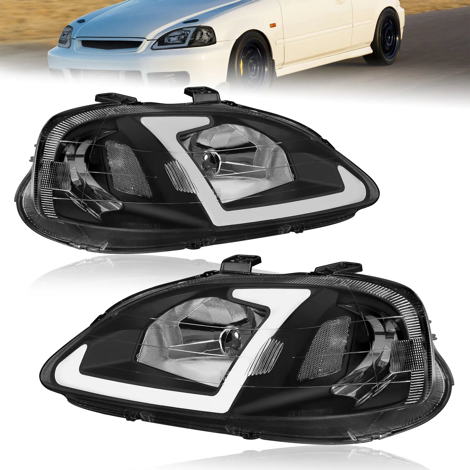 Black Fits 1999-2000 Honda Civic Ek Ej Lx Ex Si 2/4dr He Oaa Indicado Black Fits 1999-2000 Honda Civic Ek Ej Lx Ex Si 2/4dr He Oaa Indicado