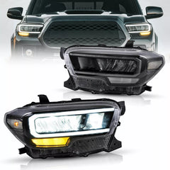 Full LED DRL Reflector Headlights Assembly For 2016-2021 Toyota Tacoma