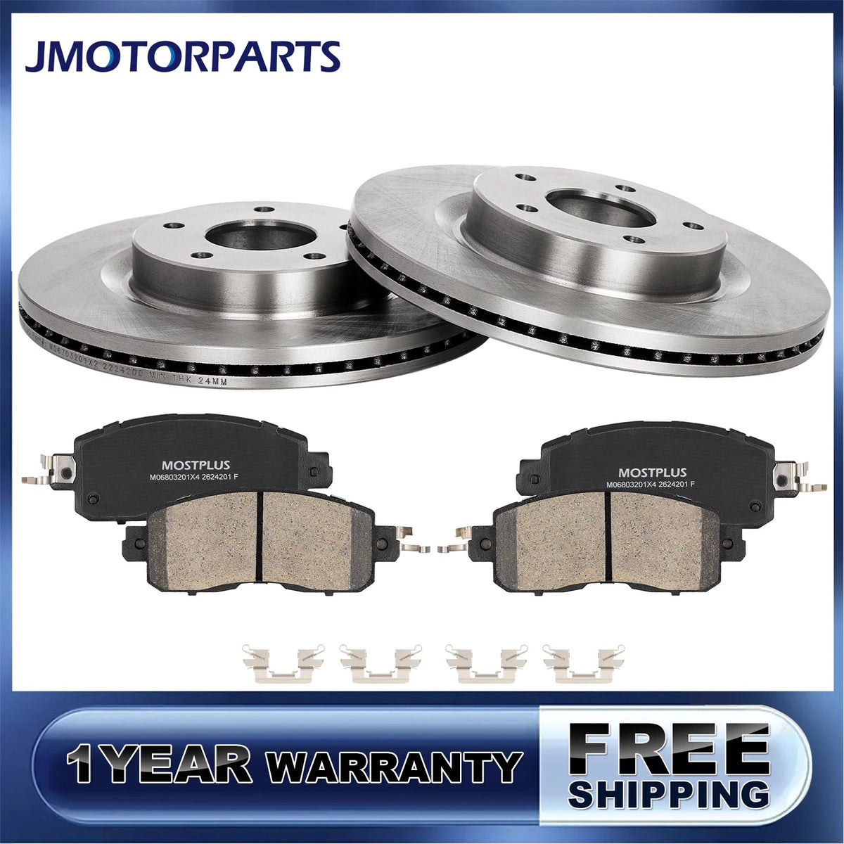 JMOTORPARTS Front Disc Brake Rotors & Ceramic Brake Pads For 2013-2022 2023 Nissan Altima
