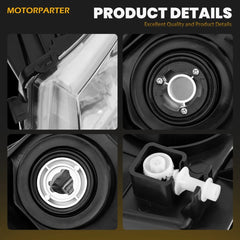 Motorparter Front Headlights For 2007-2013 Chevy Silverado 1500 2500 3500HD w/Amber Corner