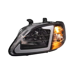 LED DRL Turn Signal Headlights Assembly For 1999-2000 Honda Civic EK EJ with Smoke Housing/Clear Lens/Amber Reflector