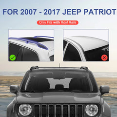 Roof Rack Cross Bars For 2007-2017 Jeep Patriot, Adjustable Rooftop Luggage Rack, Aluminum Anti-Corrosion Cargo Carrier