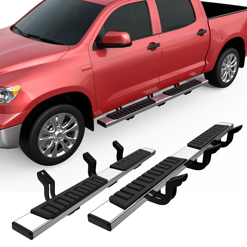 6" Running Boards For 2007-2021 Toyota Tundra Crew Max Cab (4 Full Size Doors) Stainless Steel Side Steps