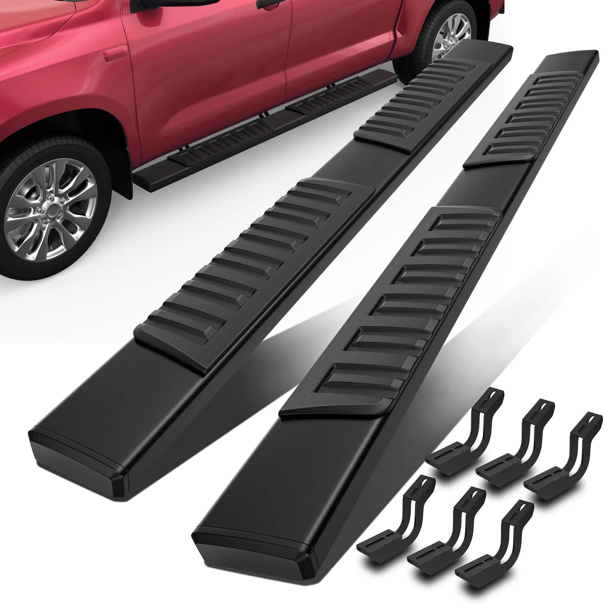 6" Running Boards For 2007-2021 Toyota Tundra Crew Max (4 Full Size Door) Aluminum Nerf Bar Side Steps