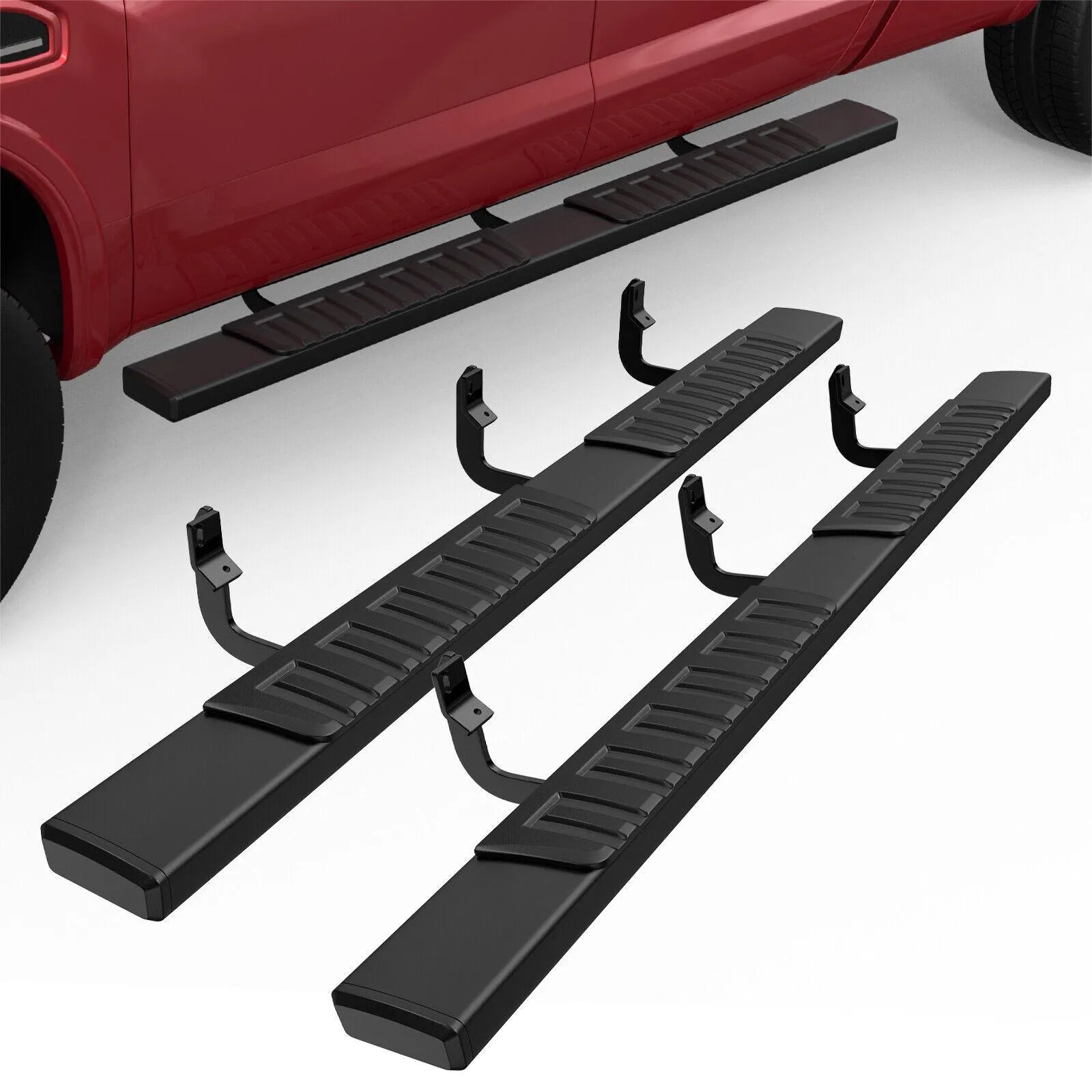 6" Running Boards For 2004-2023 Nissan Titan 2016-2023 Titan XD Crew Cab Aluminum Side Step Nerf Bars