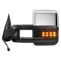 Chrome Power Heated Tow Mirrors For 1999-2002 Chevy Silverado GMC Sierra 1500 2500 2pcs